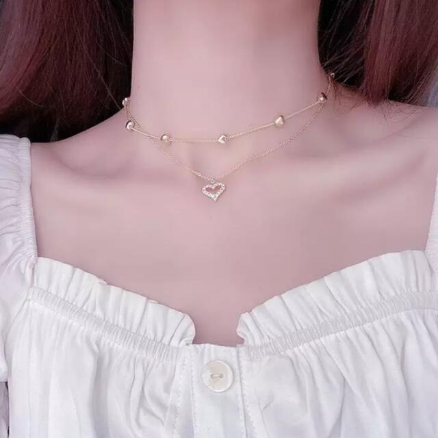 ♡ heart chain necklace ♡ レディースのアクセサリー(ネックレス)の商品写真