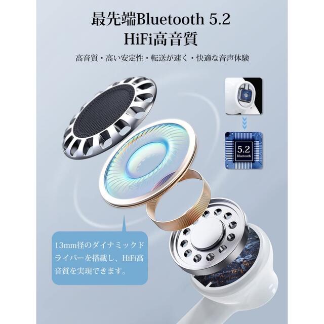 STSEETOP ワイヤレスイヤホン　Bluetooth 白 スマホ/家電/カメラのオーディオ機器(ヘッドフォン/イヤフォン)の商品写真