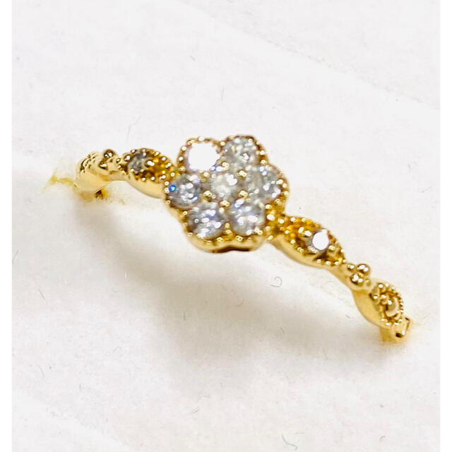 JEWELRY TSUTSUMI(ジュエリーツツミ)のジュエリーツツミ K18 ダイヤモンド リング  フラワー 花 0.2ct レディースのアクセサリー(リング(指輪))の商品写真