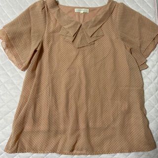 グローブ(grove)のピンク　ドット　ブラウス(シャツ/ブラウス(半袖/袖なし))