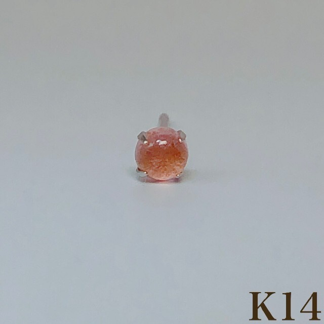 片耳 K14 ホワイトゴールド ピンクトルマリン ピアス 14金 レディースのアクセサリー(ピアス)の商品写真
