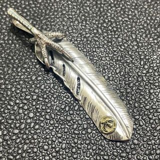 特大銀爪　フェザー　ネックレス　インディアン　メキシカン　silver925(ネックレス)