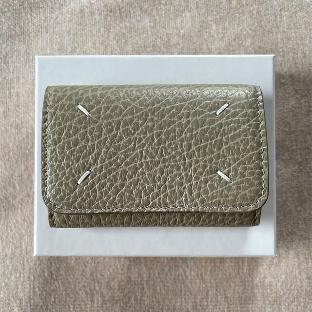 新しく着き Maison Martin メンズ グレージュ 折り財布 札入れ カード