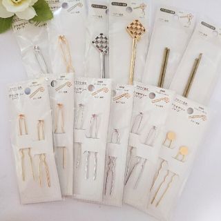 ヘアアクセサリー金具 12個セット(各種パーツ)