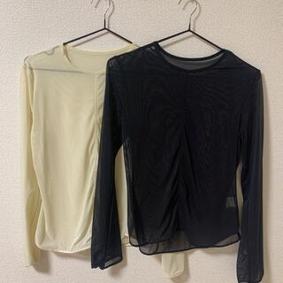 mame kurogouchi UNIQLO シアークルーネックTシャツ(カットソー(長袖/七分))