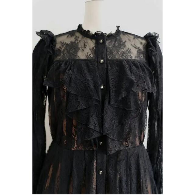 HerliptoRomantic Lace Belted Dress black