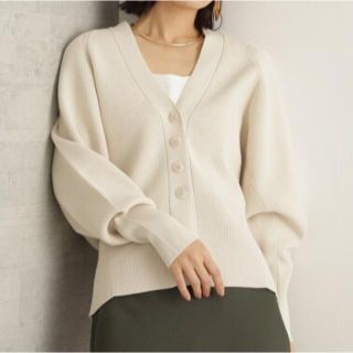 エヌナチュラルビューティーベーシック(N.Natural beauty basic)のpetit luxe フォルム畦ニットカーデイガン (カーディガン)