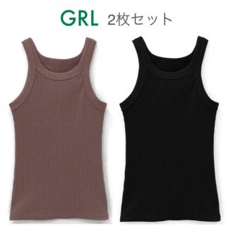 グレイル(GRL)のタグ付き新品【2枚セット】GRL アメスリタンクトップ  L(タンクトップ)