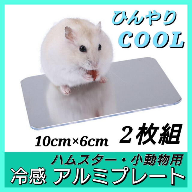 冷感アルミプレート 10×6cm クール 小動物 熱中症対策 ハムスター ペット