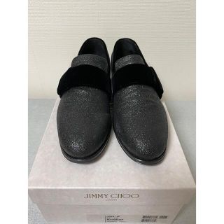 ジミーチュウ(JIMMY CHOO)の極美品10万ジミーチュウJIMMYCHOOグリッタースリッポン40(スリッポン/モカシン)