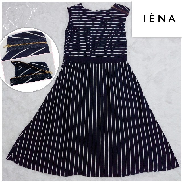 IENA(イエナ)のIENA イエナ ボーダー ノースリーブ ワンピース レディースのワンピース(ひざ丈ワンピース)の商品写真