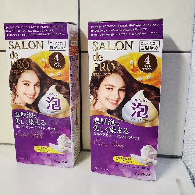 SALON(サロン)の値下げ❕サロンドプロ 泡のヘアカラー・エクストラリッチ 4 ライトブラウン コスメ/美容のヘアケア/スタイリング(白髪染め)の商品写真