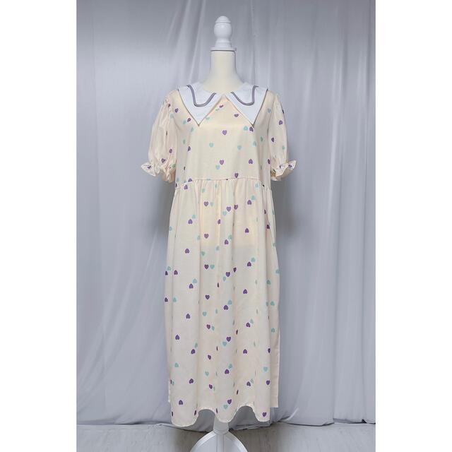 NICE CLAUP(ナイスクラップ)のpastel heart dress(light yellow) レディースのワンピース(ロングワンピース/マキシワンピース)の商品写真