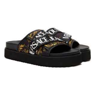 【新品未使用】 VERSACE JEANS COUTURE サンダル ブラック(サンダル)