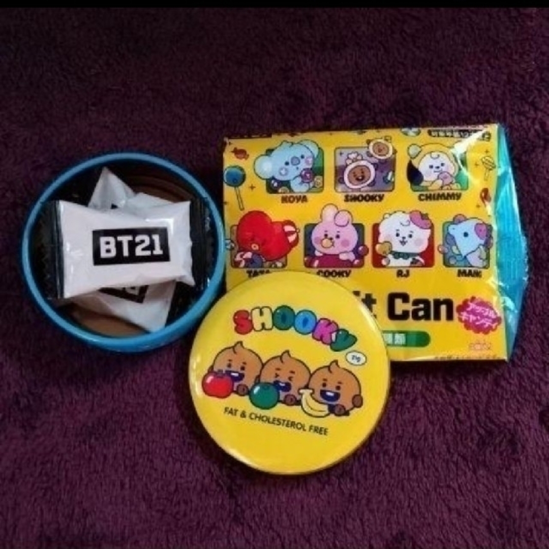 防弾少年団(BTS)(ボウダンショウネンダン)のBT21  SHOOKY・Tiny TAN  SUGA　キャンディ缶　チャーム エンタメ/ホビーのCD(K-POP/アジア)の商品写真