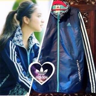 adidas - アディダス 武井咲 レース柄 ナイロンパーカー adidas - アディダス 武井咲 レース柄 ナイロンパーカー