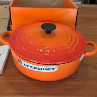 ルクルーゼ(LE CREUSET)のル・クルーゼ　鍋　ジャポネーズ　オレンジ　22cm 新品未使用　美品(鍋/フライパン)