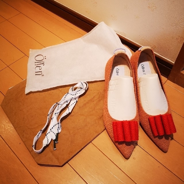 offen オッフェン【新品·未使用】39 リボン BEIGE & Oハイヒール/パンプス