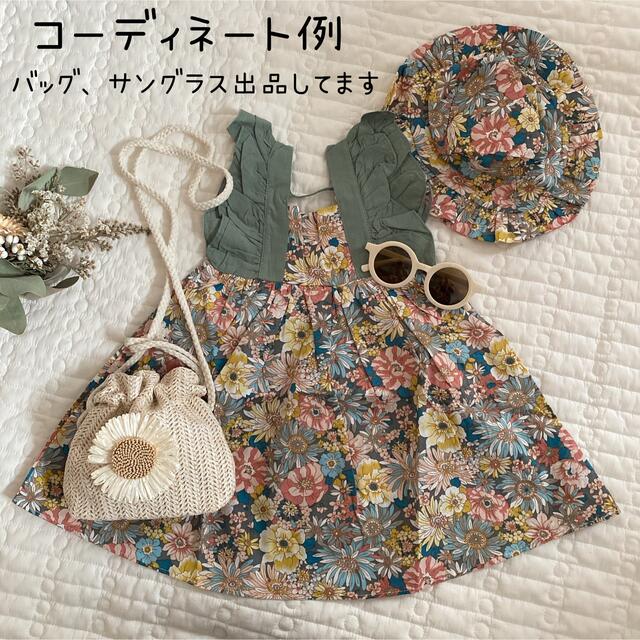 値下げ！110 ワンピース　チュニック　帽子　セット　かわいい 花柄ガーリー キッズ/ベビー/マタニティのキッズ服女の子用(90cm~)(ワンピース)の商品写真