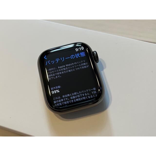 Apple Watch(アップルウォッチ)のセイウチさま専用　Apple Watch7 41㎜美品　ステンレスグラファイト メンズの時計(腕時計(デジタル))の商品写真