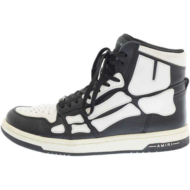 AMIRI アミリ 22SS SKEL TOP HI ボーン レザー ハイカットスニーカー ホワイト/ブラック PS22MFS002