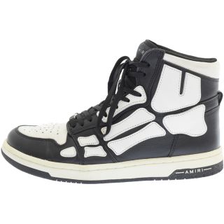 アミリ(AMIRI)のAMIRI アミリ 22SS SKEL TOP HI ボーン レザー ハイカットスニーカー ホワイト/ブラック PS22MFS002(スニーカー)