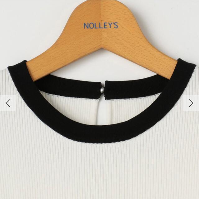 NOLLEY'S(ノーリーズ)の綿リブストレッチ5分袖プルオーバーニット レディースのトップス(カットソー(半袖/袖なし))の商品写真