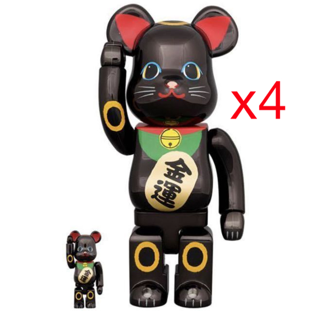 BE@RBRICK 招き猫 金運 黒メッキ 100% 400％ 4セットその他