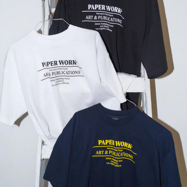 Supreme(シュプリーム)の日本未発売 美品 米国製 PAPER WORK NYC Tシャツ L ネイビー メンズのトップス(Tシャツ/カットソー(半袖/袖なし))の商品写真