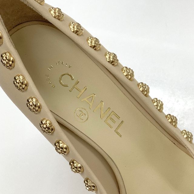 CHANEL - 4455 シャネル レザー カメリア スタッズ ココマーク ...