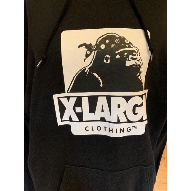 X-LARGE 着丈77cmビッグシルエットフーディー ゴリラロゴ