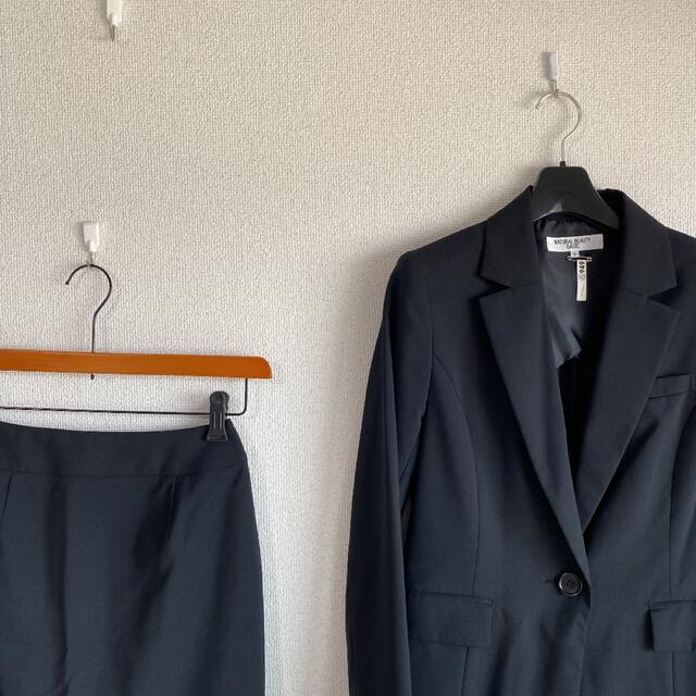 NATURAL BEAUTY BASIC(ナチュラルビューティーベーシック)のナチュラルビューティー スーツ 上S下XS W60 黒 就活 春秋 DMW レディースのフォーマル/ドレス(スーツ)の商品写真