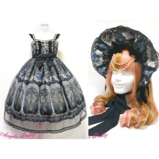 アンジェリックプリティー(Angelic Pretty)のAngelic Pretty Celestial JSK+ボンネット 黒(ひざ丈ワンピース)