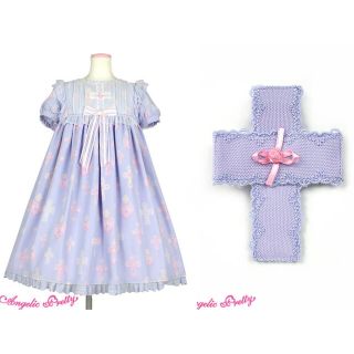 アンジェリックプリティー(Angelic Pretty)のAngelic Pretty Sugar Cross OP+クリップ ラベンダー(ひざ丈ワンピース)