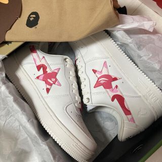 アベイシングエイプ(A BATHING APE)のBAPE STA WHITE ABC CAMO PINK  ポップアップ限定(スニーカー)