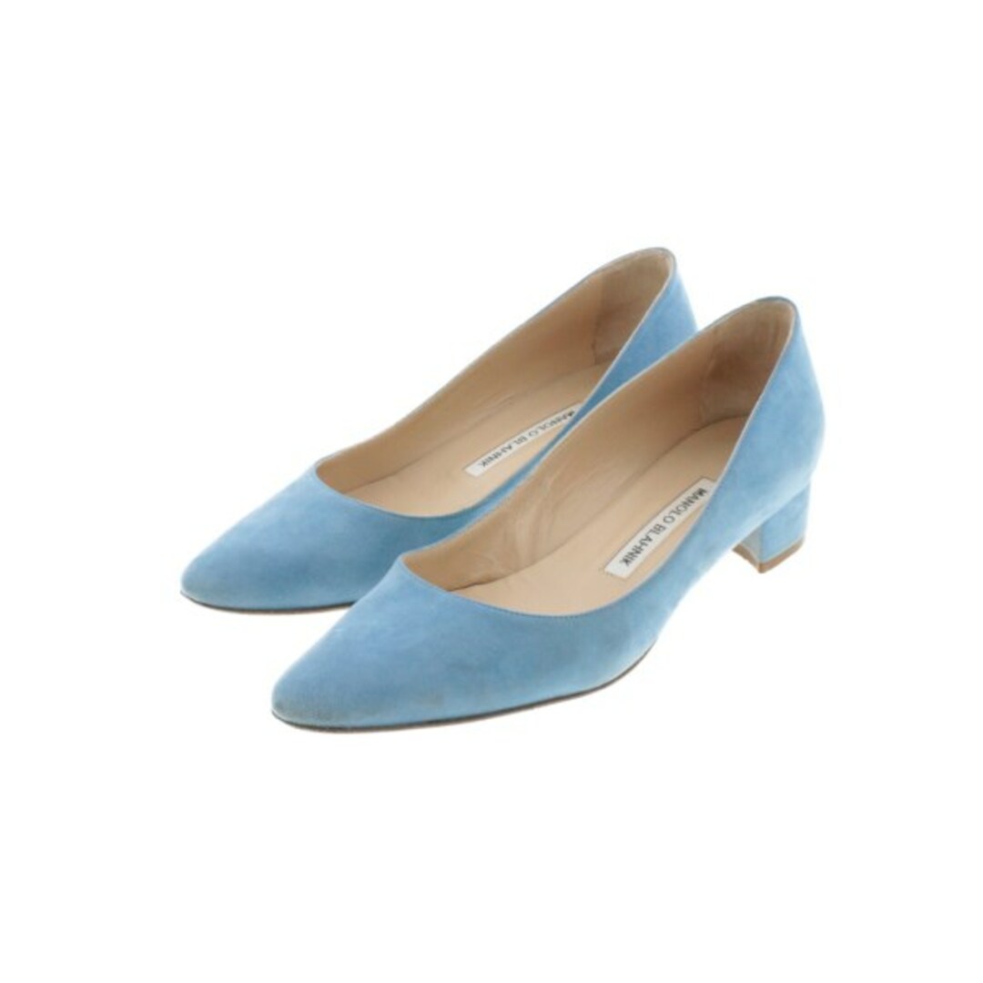 秋冬ヒール高さMANOLO BLAHNIK パンプス 37 1/2(24cm位) 青