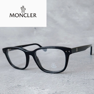 モンクレール(MONCLER)のメガネ モンクレール フルリム ブラック ウェリントン 黒 メンズ レディース(サングラス/メガネ)