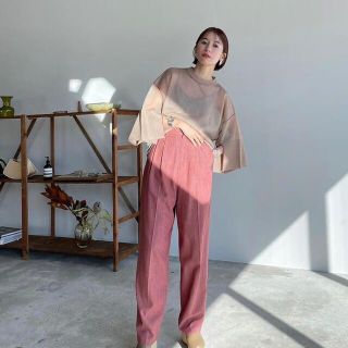 SEE-THROUGH LINE KNIT TOPS ［CLANE]