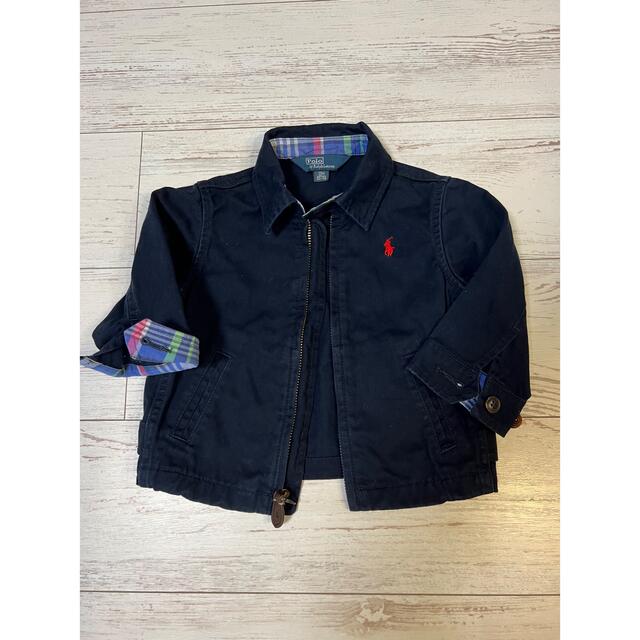 POLO RALPH LAUREN(ポロラルフローレン)のポロラルフローレン　部分チェックジャケットsize80 キッズ/ベビー/マタニティのベビー服(~85cm)(ジャケット/コート)の商品写真