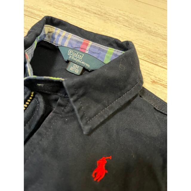 POLO RALPH LAUREN(ポロラルフローレン)のポロラルフローレン　部分チェックジャケットsize80 キッズ/ベビー/マタニティのベビー服(~85cm)(ジャケット/コート)の商品写真