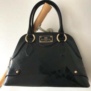 バレンシアガバッグ(BALENCIAGA BAG)のBALENCIAGA バレンシアガ　黒エナメルバッグ  ハンドバッグ(ハンドバッグ)