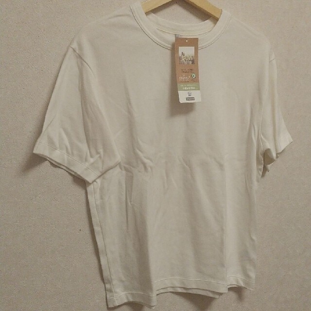 しまむら(シマムラ)の襟よれ防止 バインダー スムース オーガニックコットン Tシャツ✨ レディースのトップス(Tシャツ(半袖/袖なし))の商品写真