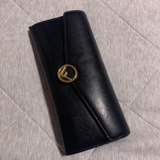 FENDI コンチネンタルブラックレザー財布 - 財布