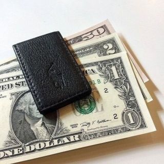 【RALPH LAUREN】PEBBLED-LEATHER MONEY CLIP(マネークリップ)