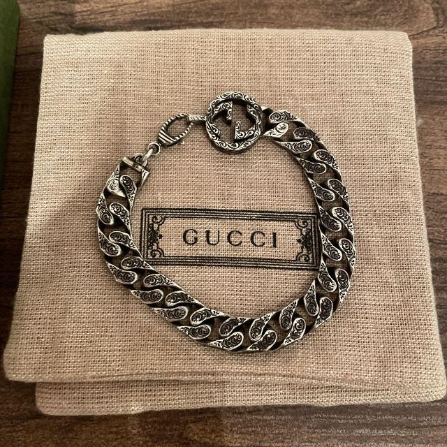 GUCCI シルバー インターロッキング G チェーン ブレスレット