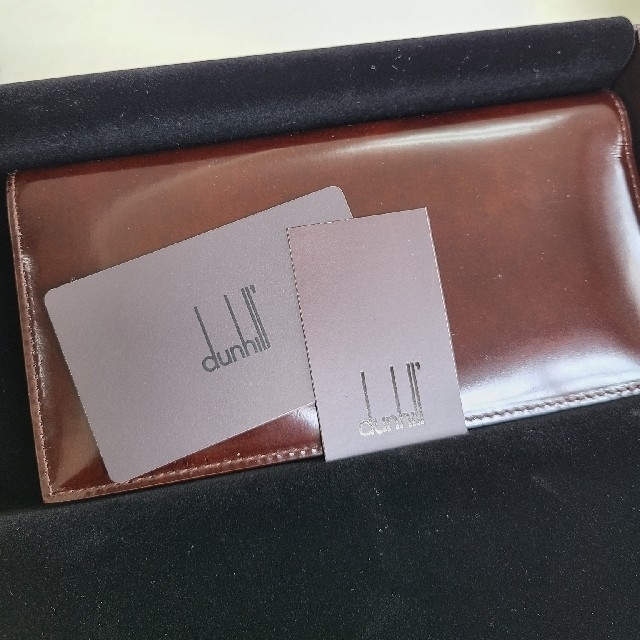 未使用品□dunhill/ダンヒル OR7000A ロゴ金具付き レザー ロングウォレット/長財布 ブラック×ブラウン イタリア製 箱・ギャランティ付き