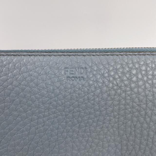 取寄品 フェンディ FENDI ジップアラウンド 長財布 ライトブルー