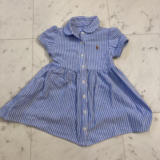 Ralph Lauren(ラルフローレン)の【専用】ラルフローレン ストライプワンピース　80 キッズ/ベビー/マタニティのベビー服(~85cm)(ワンピース)の商品写真