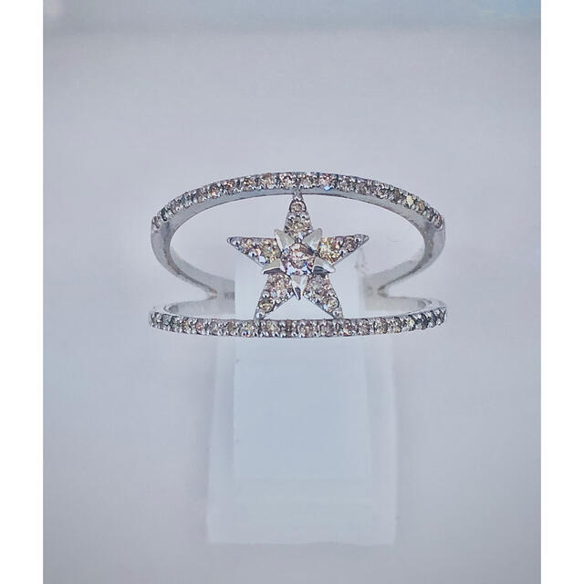 お得セット 【新品】ダイヤモンド星モチーフリング(K18WG） リング(指輪)