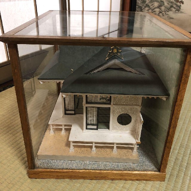 山鹿灯籠 和紙の芸術 熊本県伝統工芸品 茶室 模型 ガラスケース入り